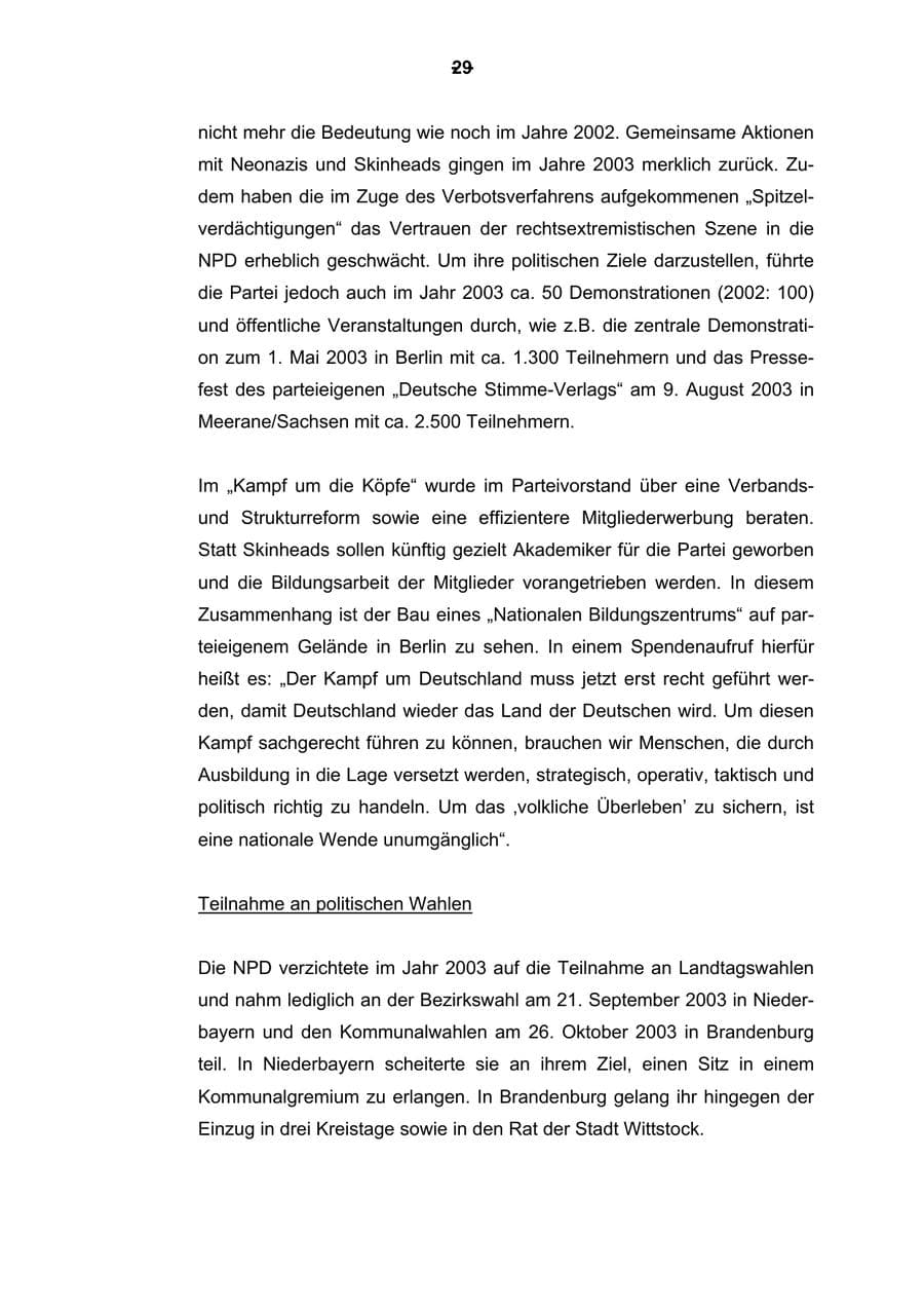 Seite 30 des Verfassungsschutzbericht 2003 Rheinland-Pfalz
