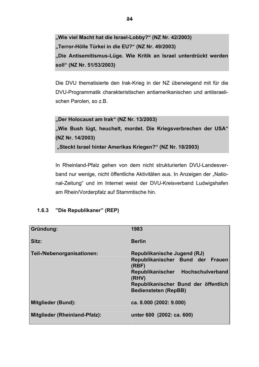 Seite 35 des Verfassungsschutzbericht 2003 Rheinland-Pfalz