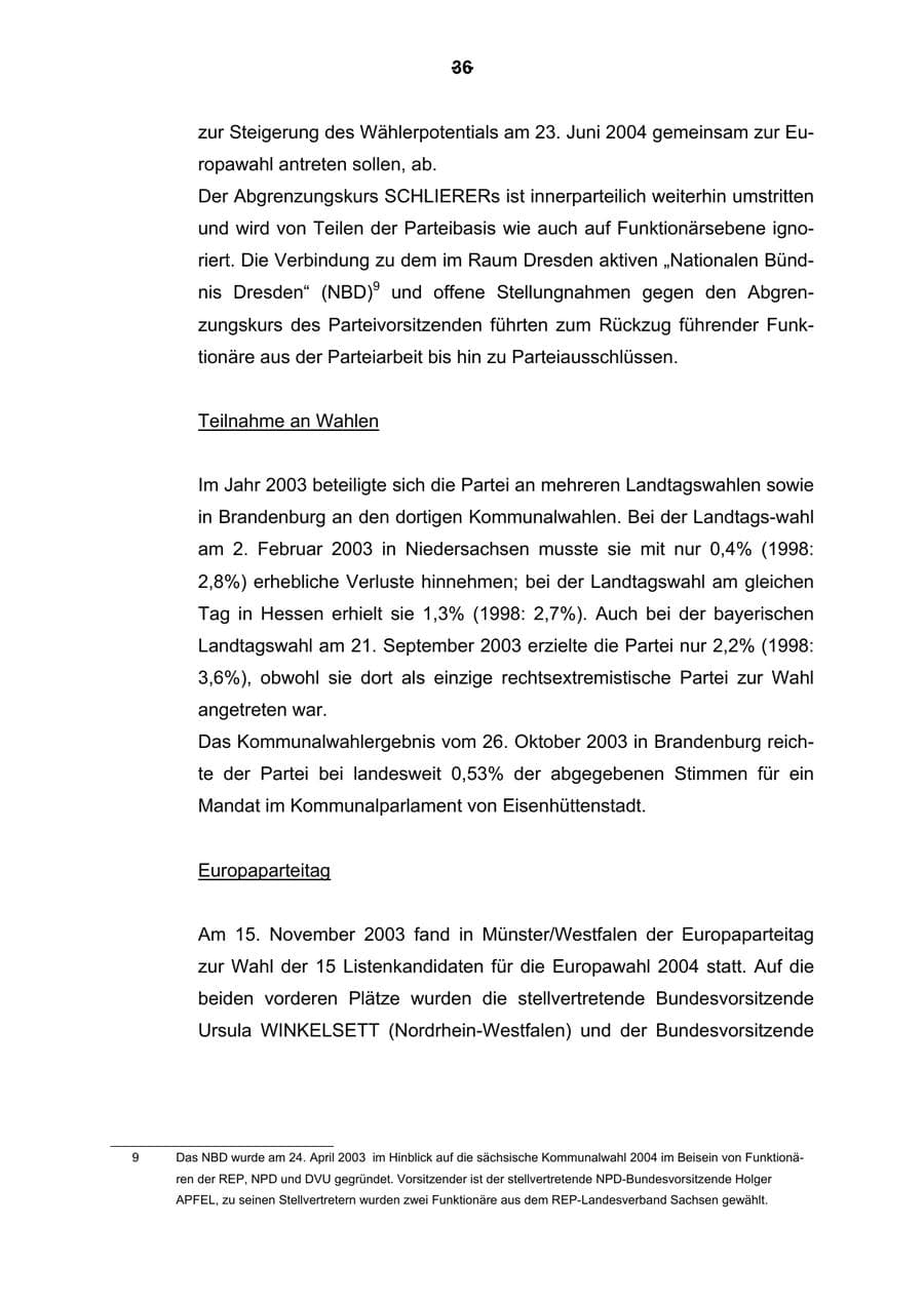 Seite 37 des Verfassungsschutzbericht 2003 Rheinland-Pfalz