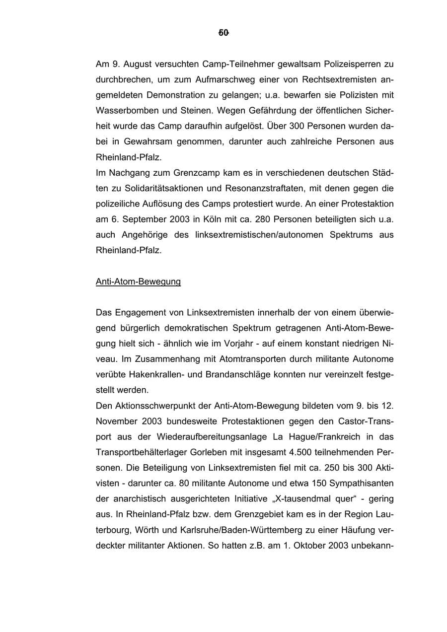 Seite 51 des Verfassungsschutzbericht 2003 Rheinland-Pfalz