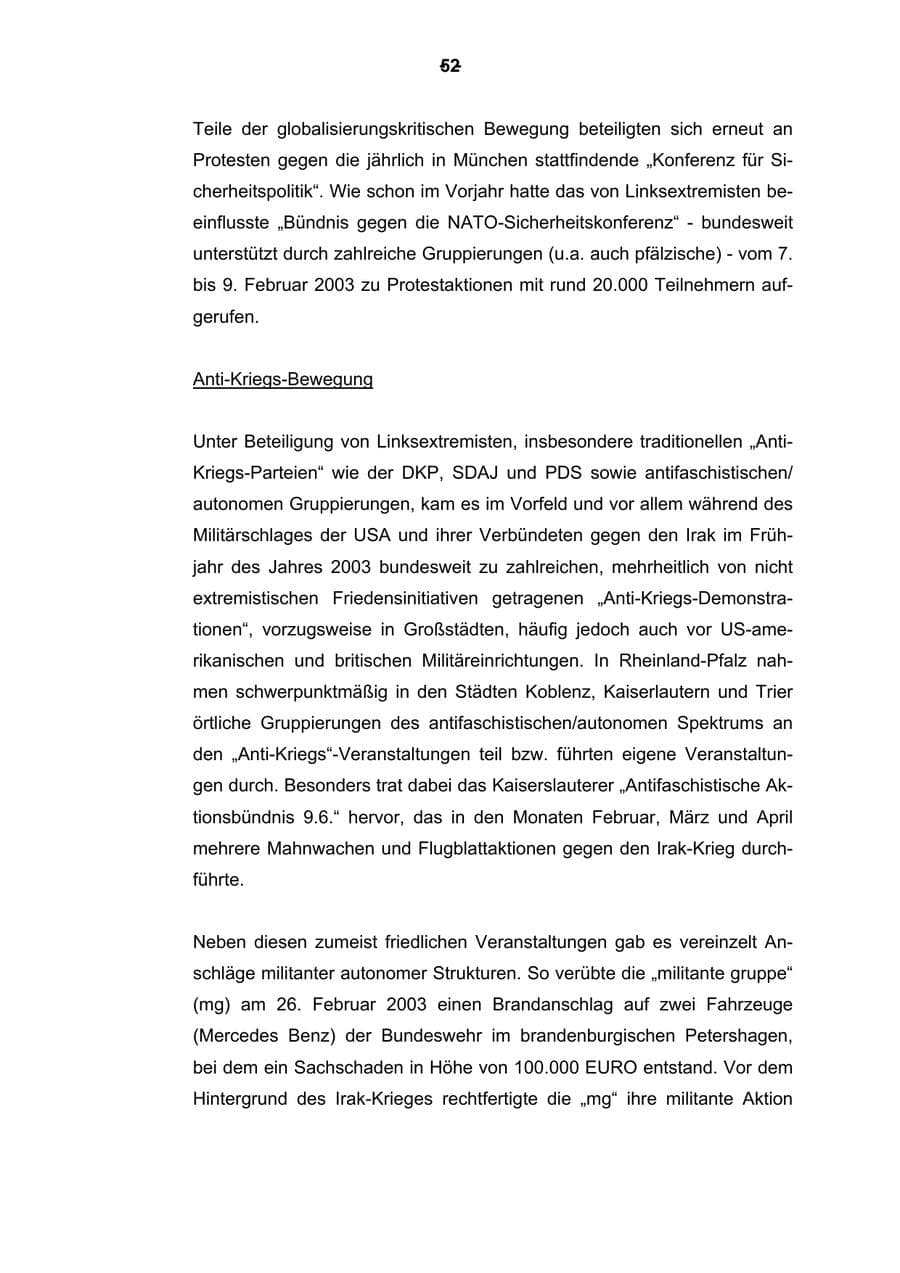Seite 53 des Verfassungsschutzbericht 2003 Rheinland-Pfalz