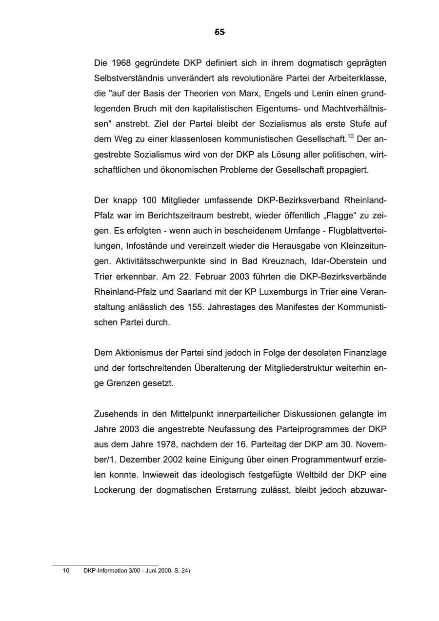 Seite 56 des Verfassungsschutzbericht 2003 Rheinland-Pfalz