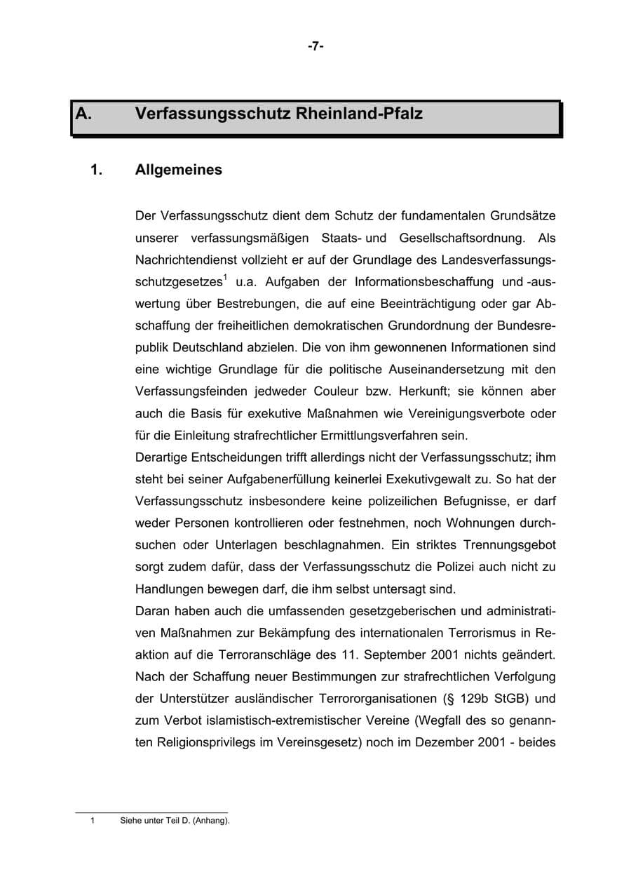 Seite 8 des Verfassungsschutzbericht 2003 Rheinland-Pfalz