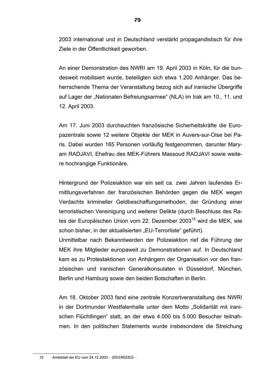 Seite 80 des Verfassungsschutzbericht 2003 Rheinland-Pfalz