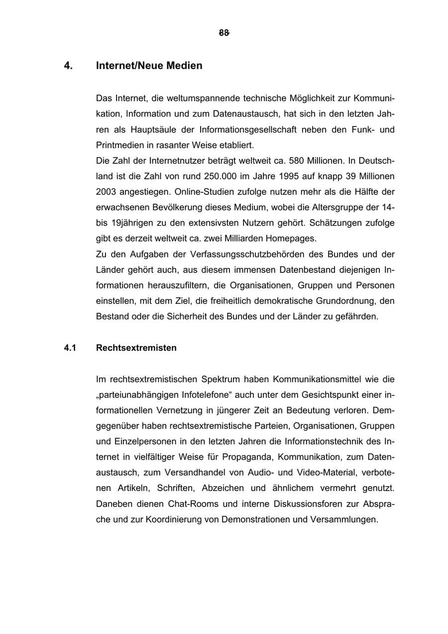 Seite 89 des Verfassungsschutzbericht 2003 Rheinland-Pfalz