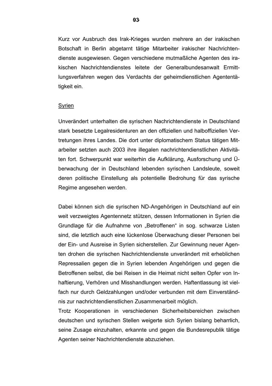 Seite 94 des Verfassungsschutzbericht 2003 Rheinland-Pfalz