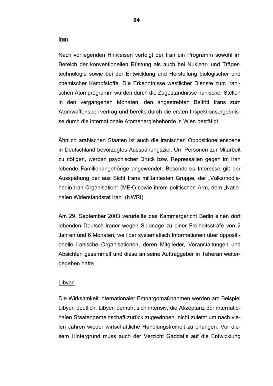 Seite 95 des Verfassungsschutzbericht 2003 Rheinland-Pfalz