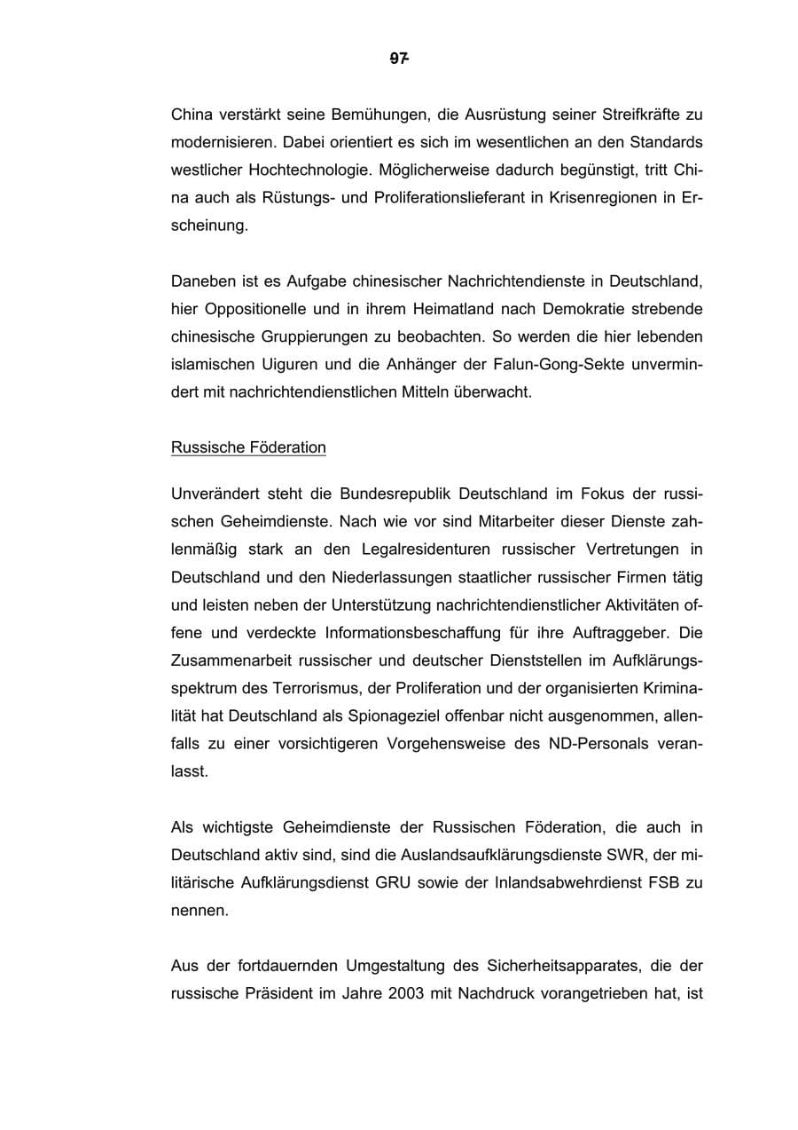 Seite 98 des Verfassungsschutzbericht 2003 Rheinland-Pfalz