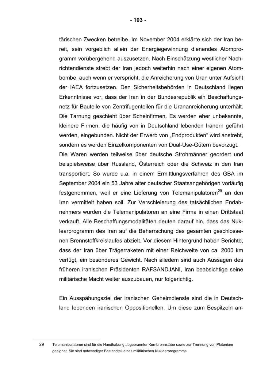 Seite 105 des Verfassungsschutzbericht 2004 Rheinland-Pfalz