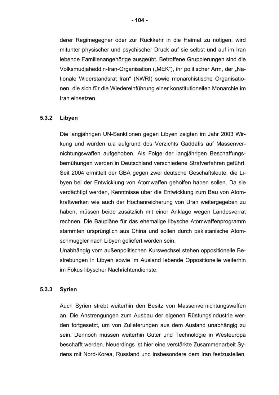 Seite 106 des Verfassungsschutzbericht 2004 Rheinland-Pfalz