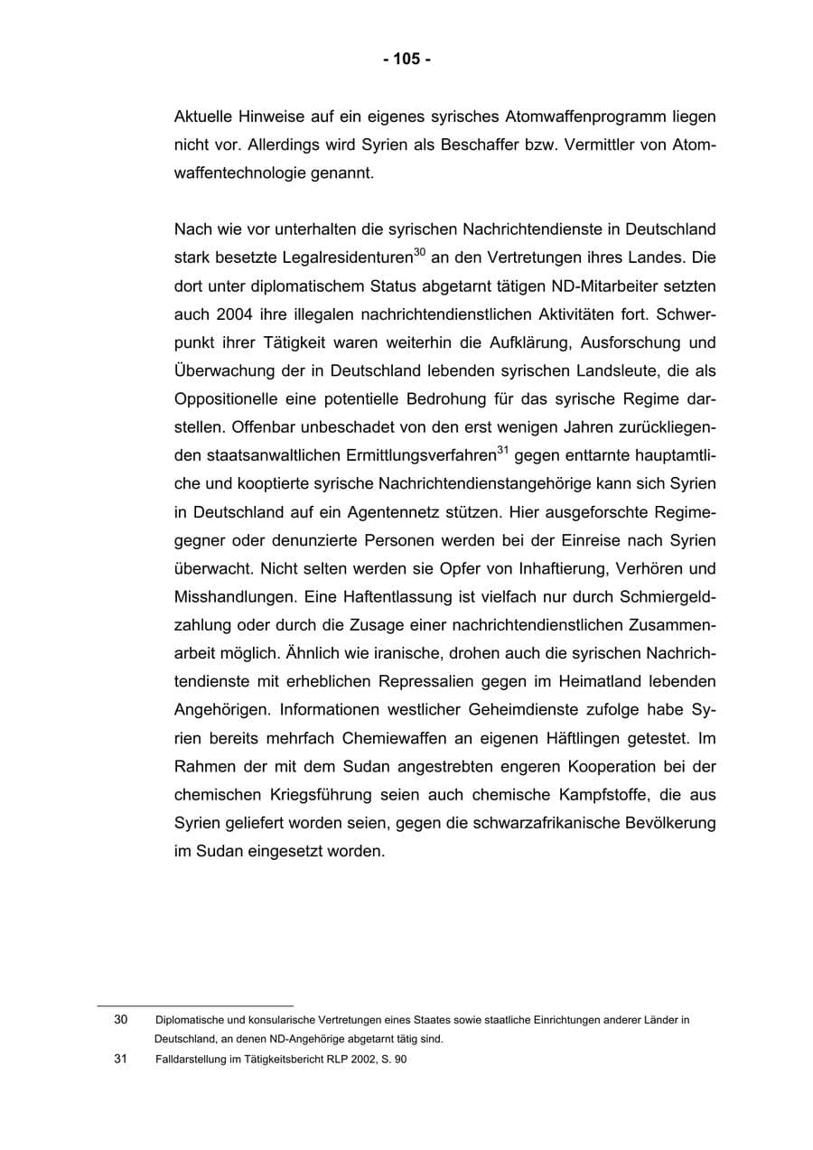 Seite 107 des Verfassungsschutzbericht 2004 Rheinland-Pfalz