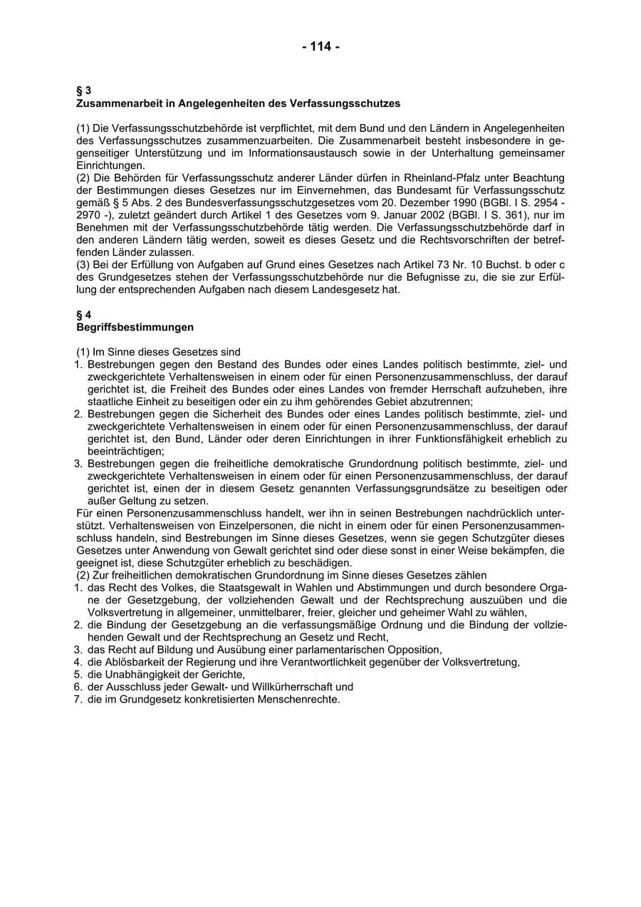 Seite 116 des Verfassungsschutzbericht 2004 Rheinland-Pfalz