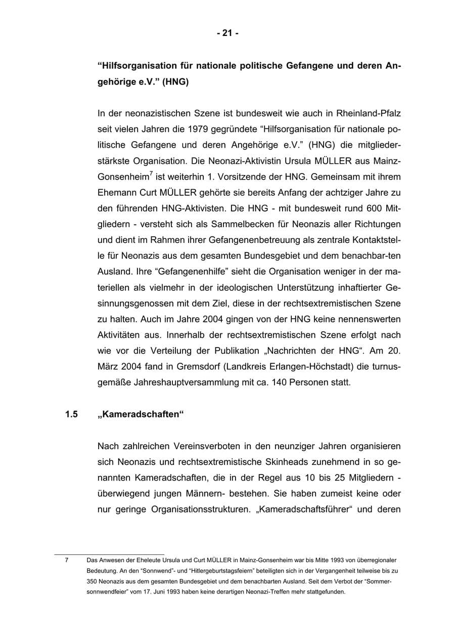 Seite 23 des Verfassungsschutzbericht 2004 Rheinland-Pfalz