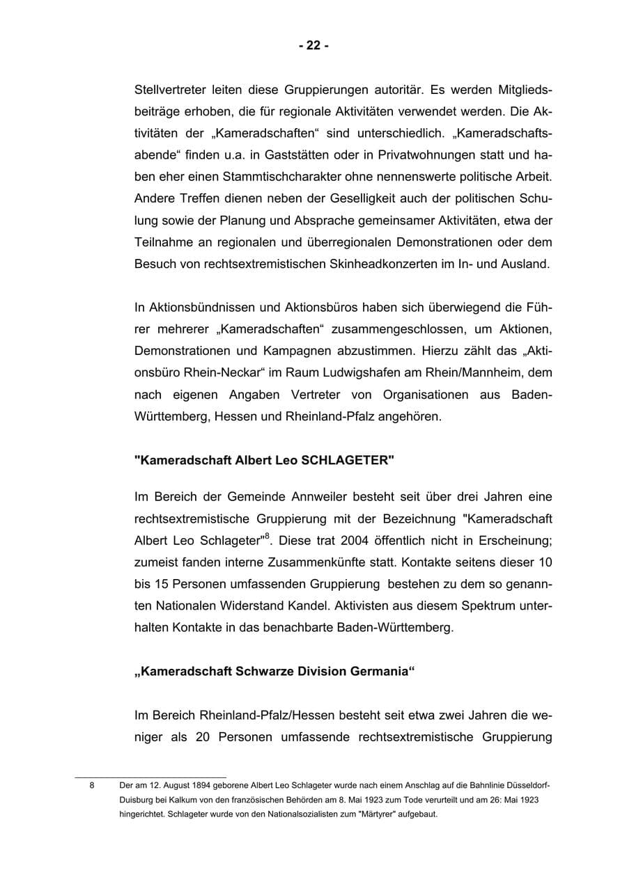 Seite 24 des Verfassungsschutzbericht 2004 Rheinland-Pfalz
