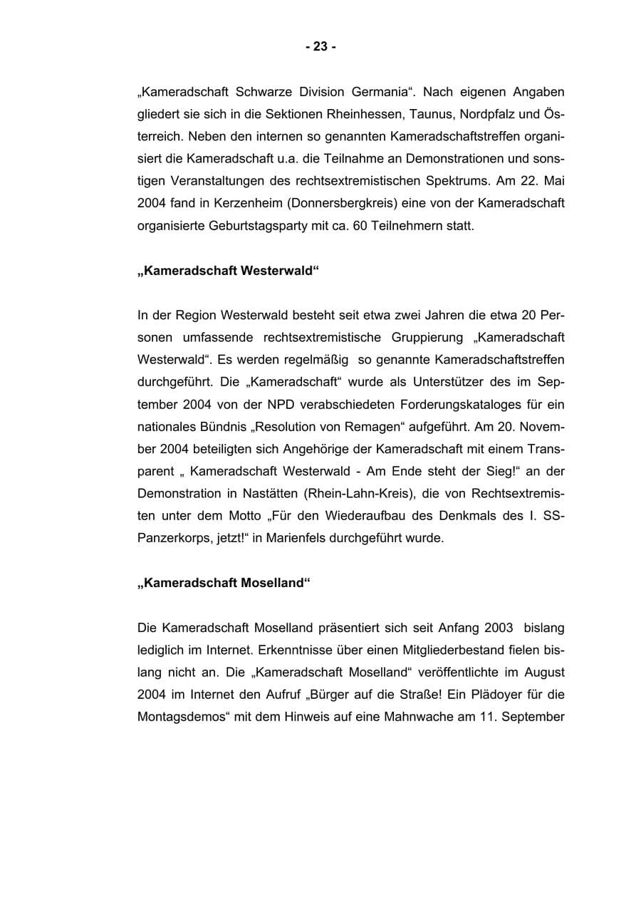 Seite 25 des Verfassungsschutzbericht 2004 Rheinland-Pfalz