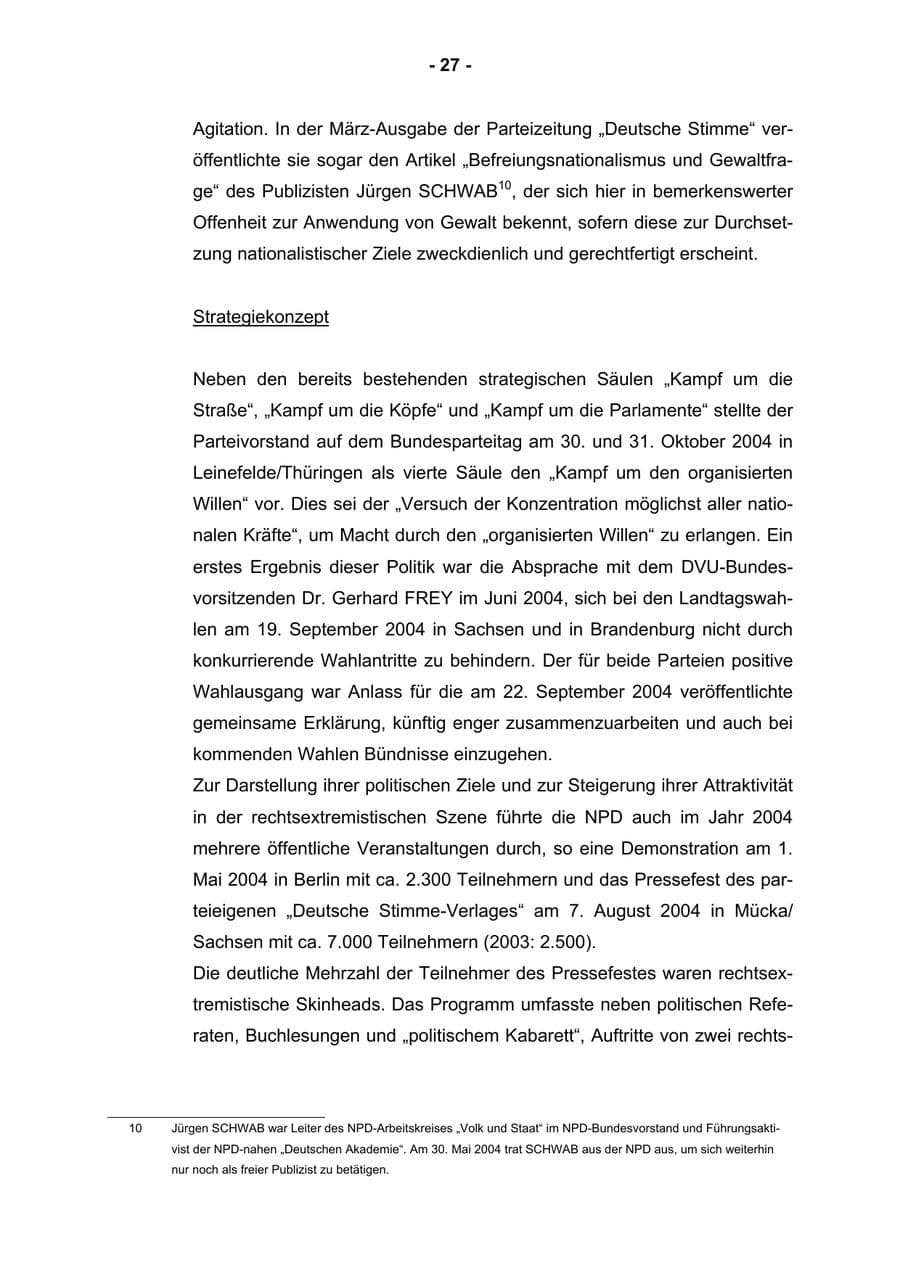 Seite 29 des Verfassungsschutzbericht 2004 Rheinland-Pfalz