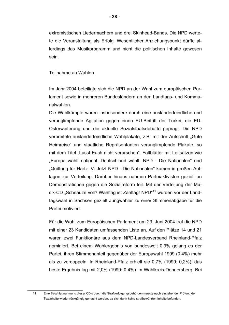 Seite 30 des Verfassungsschutzbericht 2004 Rheinland-Pfalz