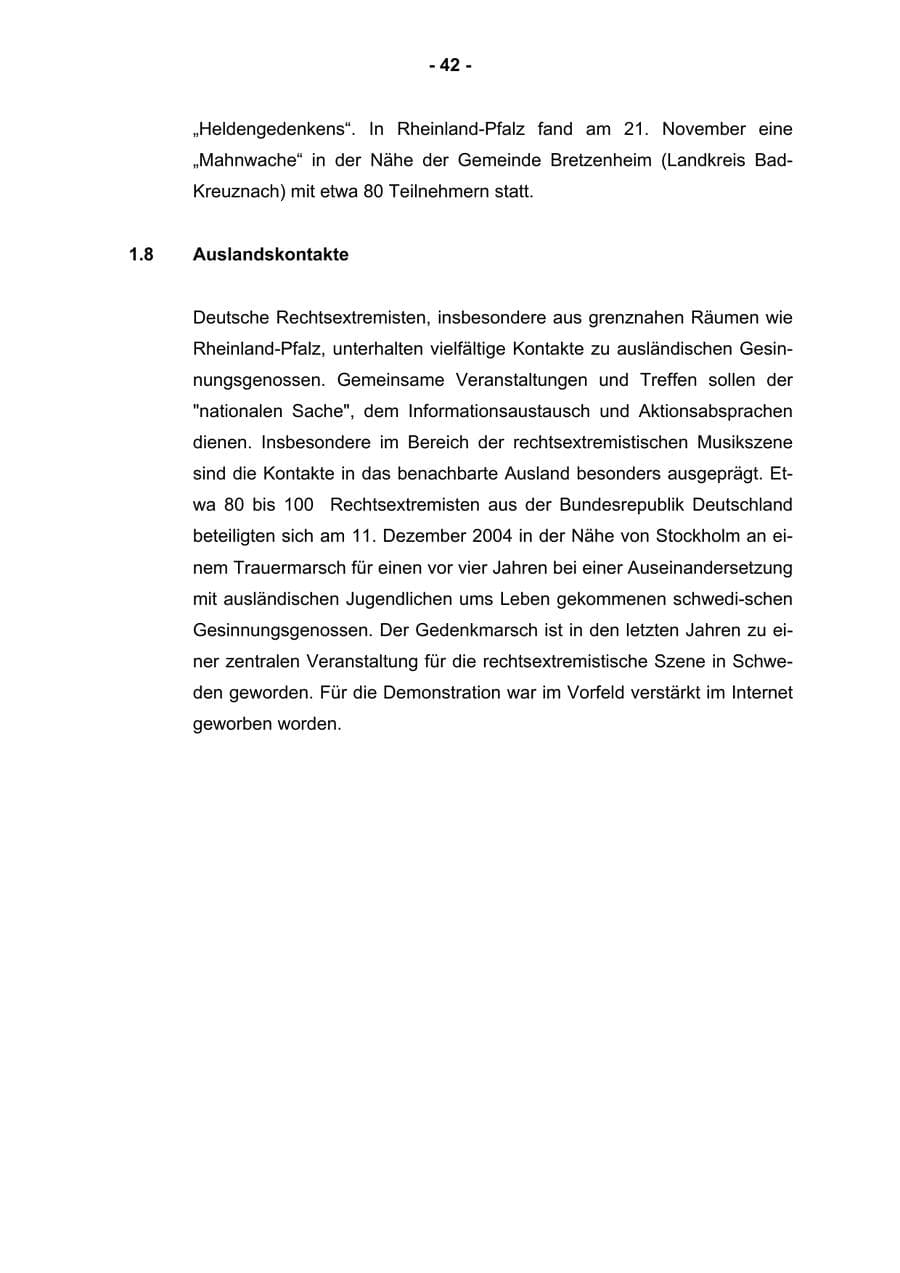 Seite 44 des Verfassungsschutzbericht 2004 Rheinland-Pfalz