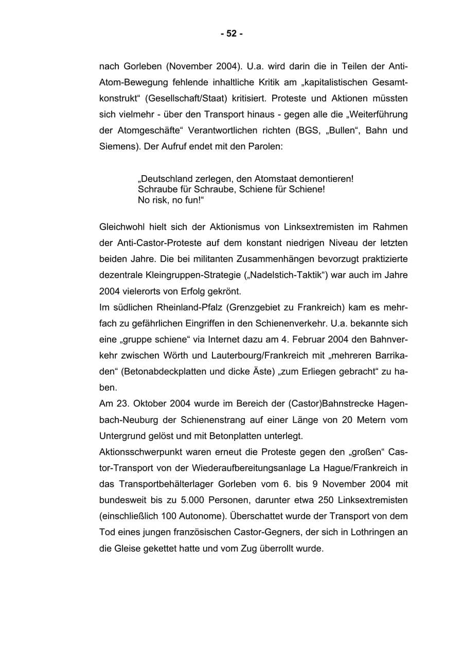 Seite 54 des Verfassungsschutzbericht 2004 Rheinland-Pfalz