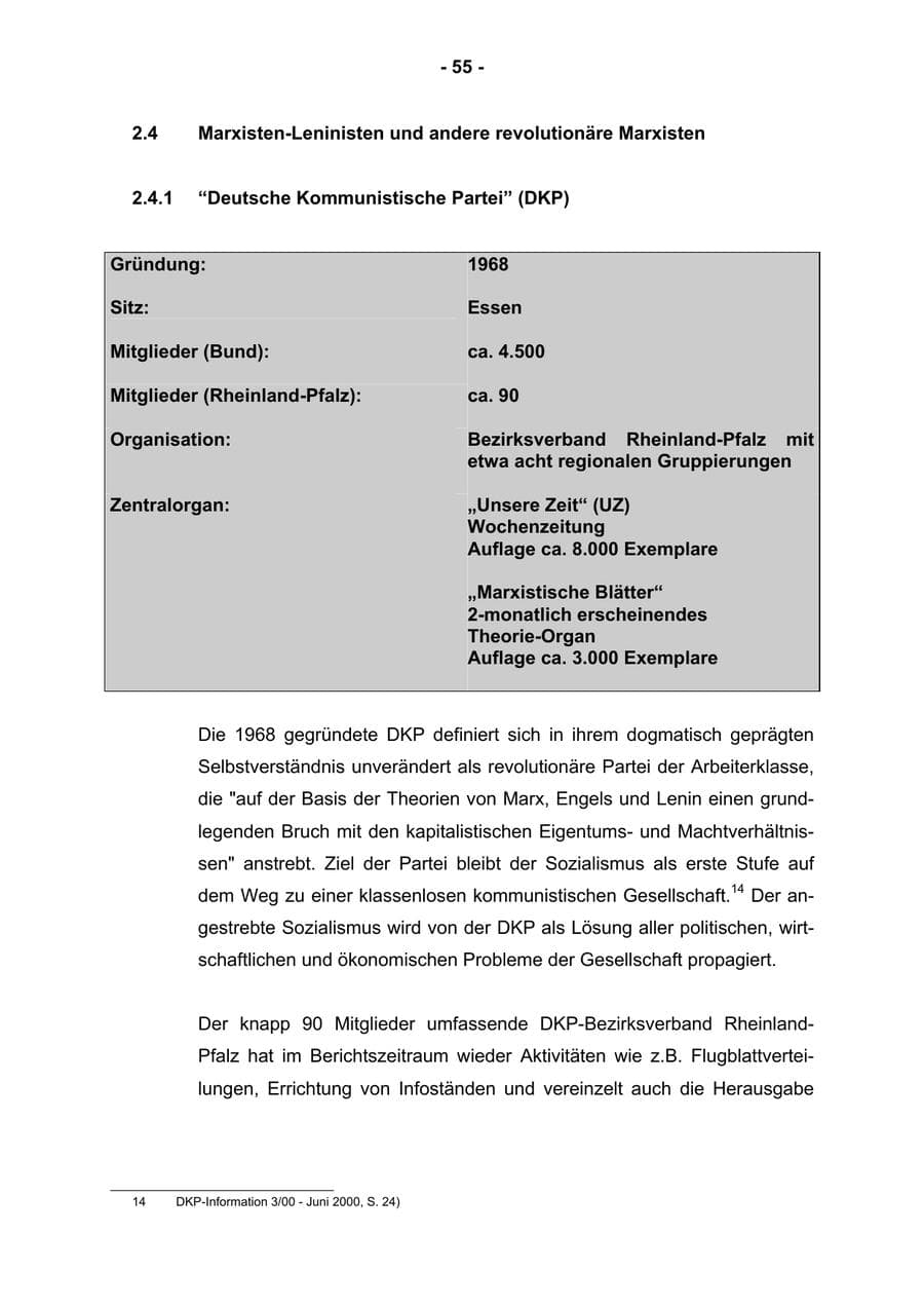 Seite 57 des Verfassungsschutzbericht 2004 Rheinland-Pfalz