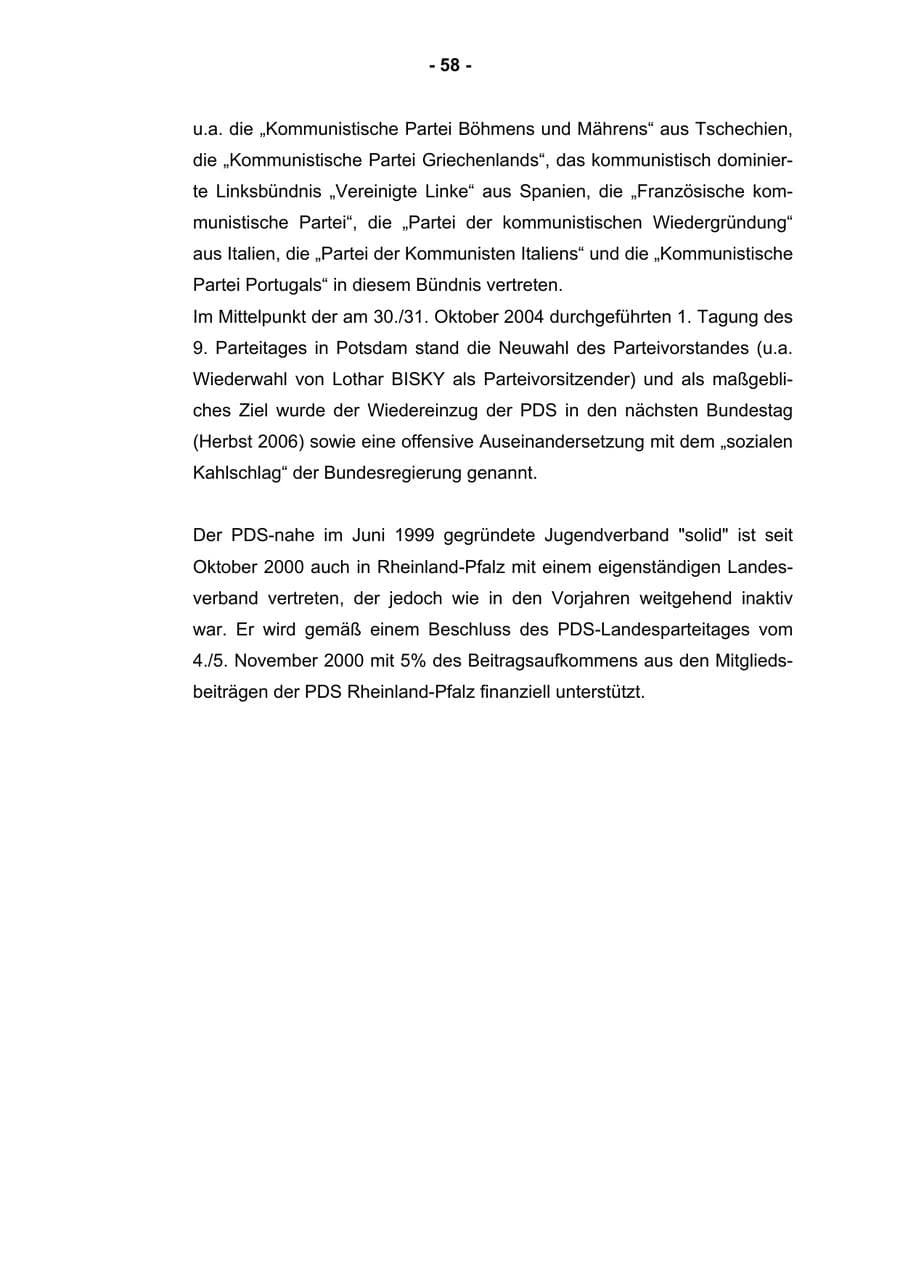 Seite 60 des Verfassungsschutzbericht 2004 Rheinland-Pfalz