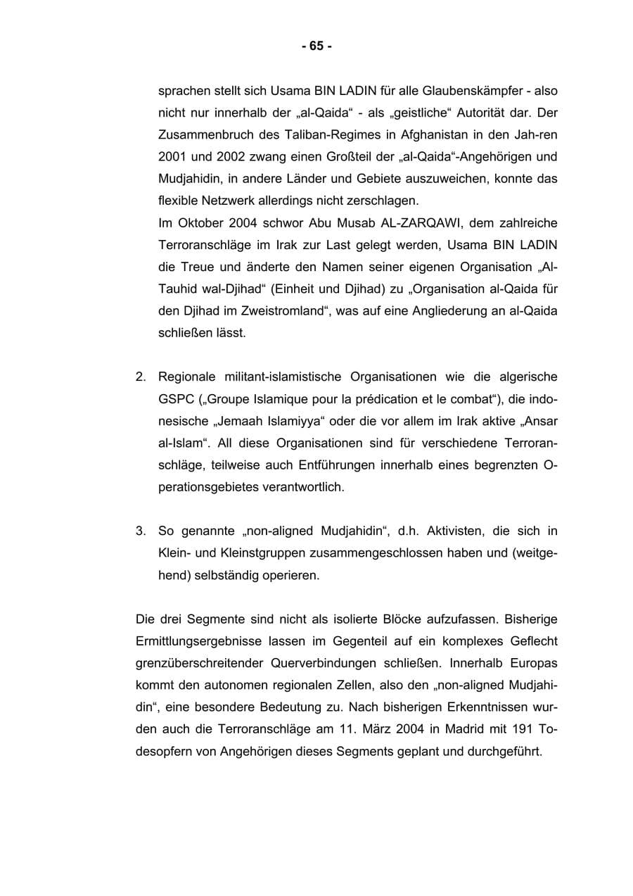 Seite 67 des Verfassungsschutzbericht 2004 Rheinland-Pfalz