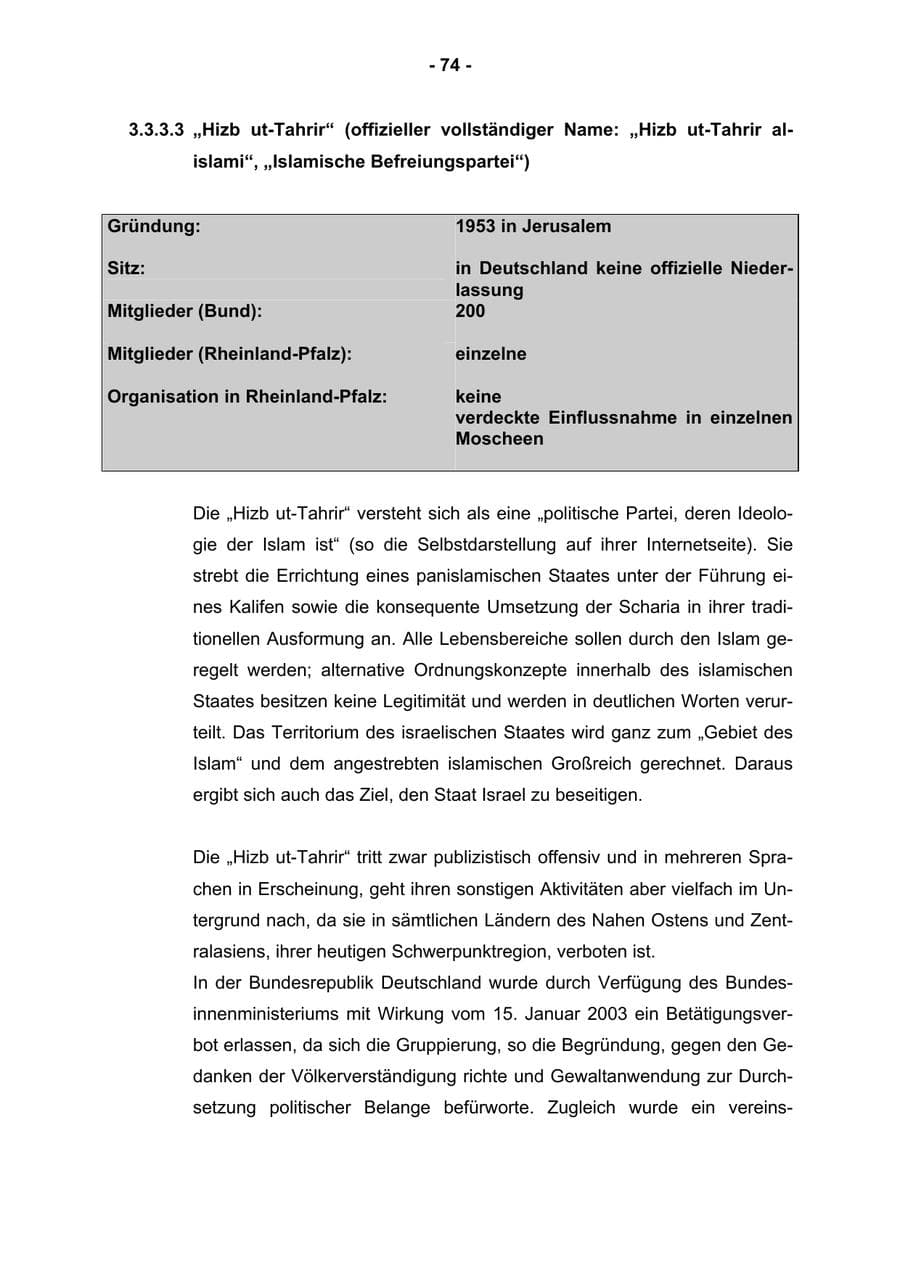 Seite 76 des Verfassungsschutzbericht 2004 Rheinland-Pfalz