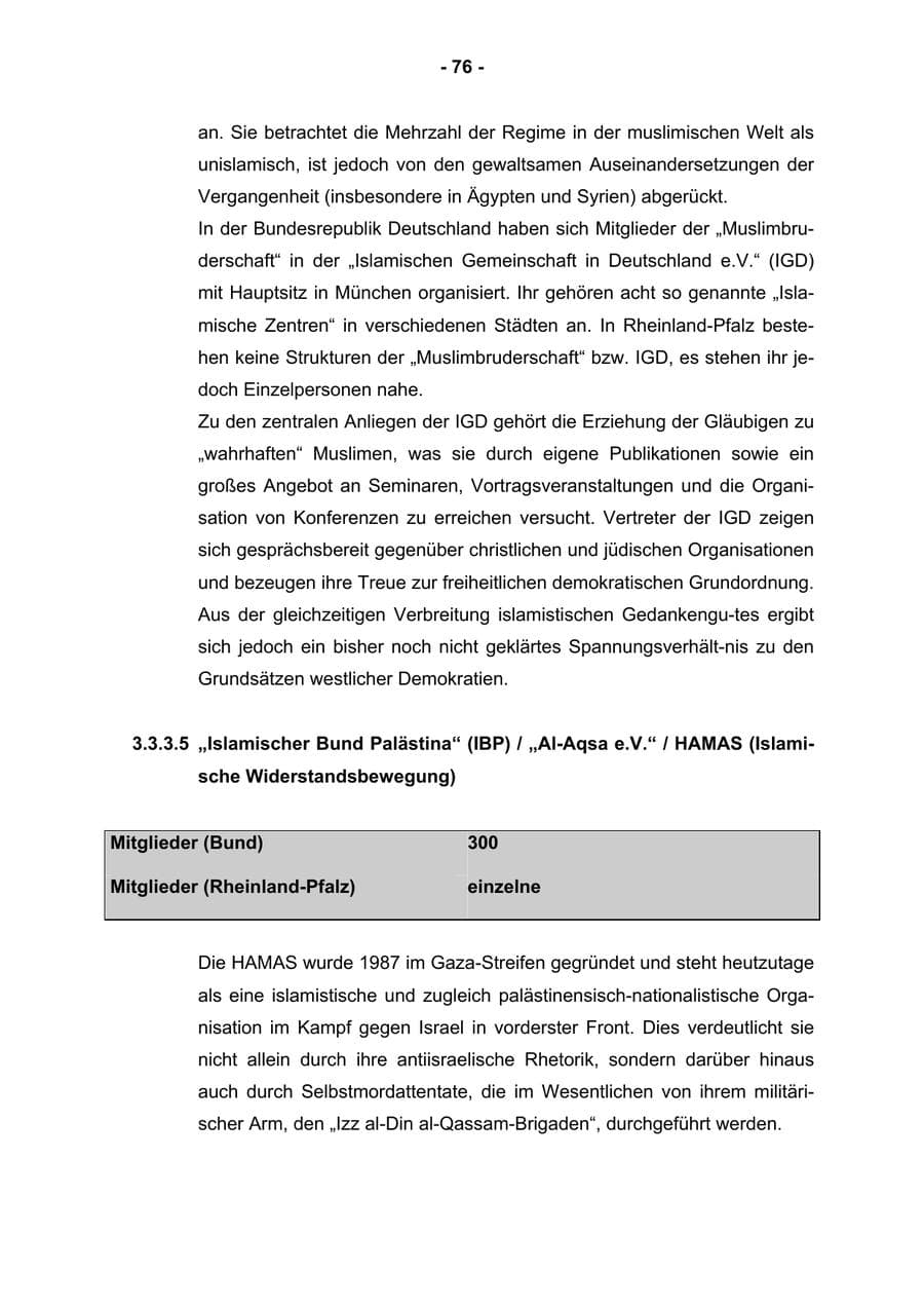 Seite 78 des Verfassungsschutzbericht 2004 Rheinland-Pfalz