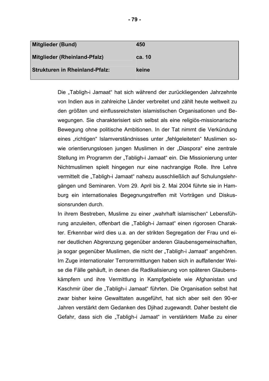 Seite 81 des Verfassungsschutzbericht 2004 Rheinland-Pfalz