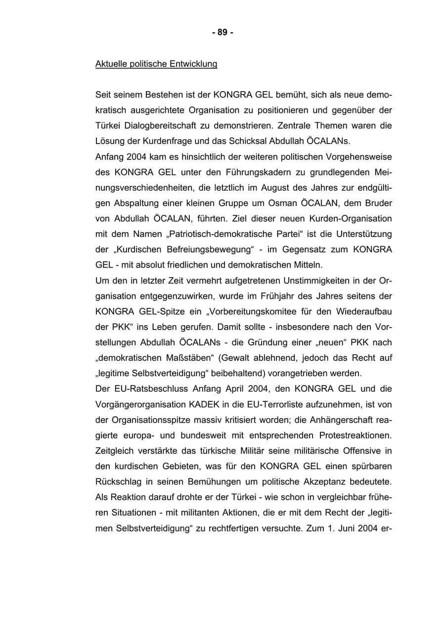 Seite 91 des Verfassungsschutzbericht 2004 Rheinland-Pfalz