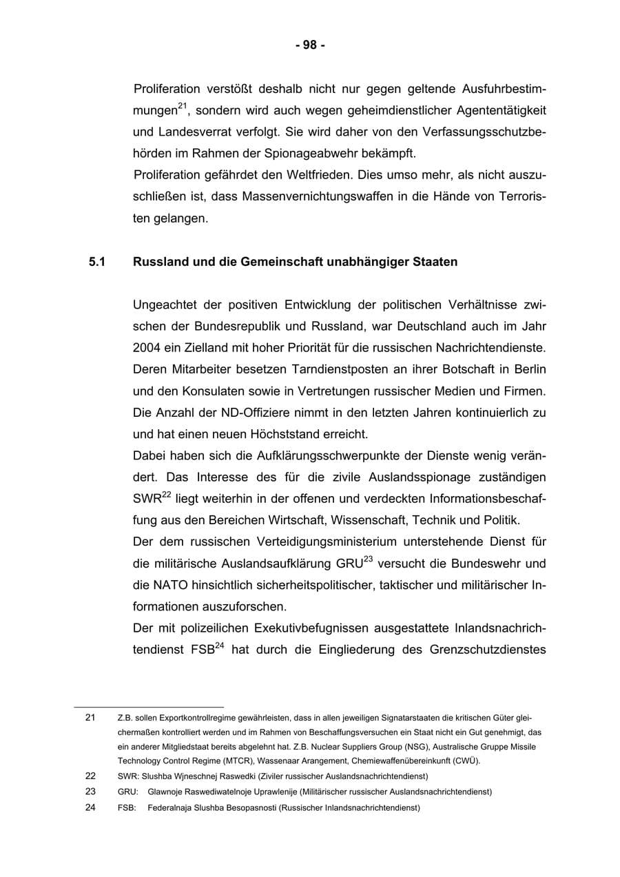 Seite 100 des Verfassungsschutzbericht 2004 Rheinland-Pfalz
