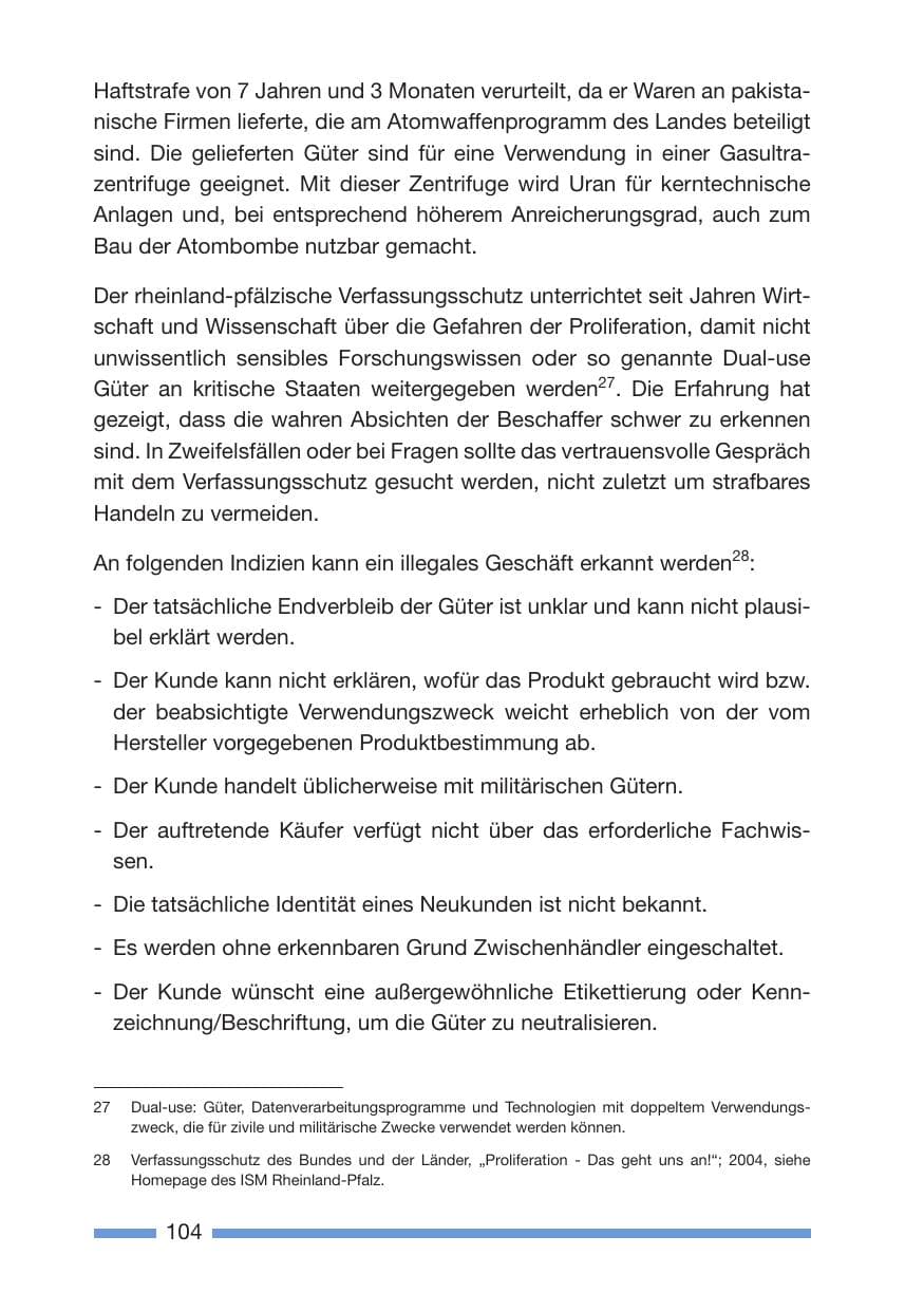 Seite 106 des Verfassungsschutzbericht 2005 Rheinland-Pfalz