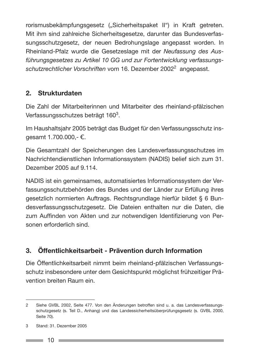 Seite 12 des Verfassungsschutzbericht 2005 Rheinland-Pfalz