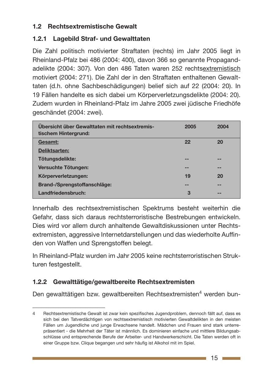 Seite 17 des Verfassungsschutzbericht 2005 Rheinland-Pfalz