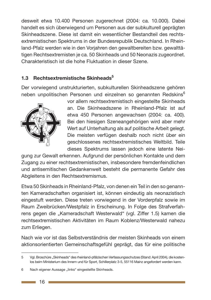 Seite 18 des Verfassungsschutzbericht 2005 Rheinland-Pfalz