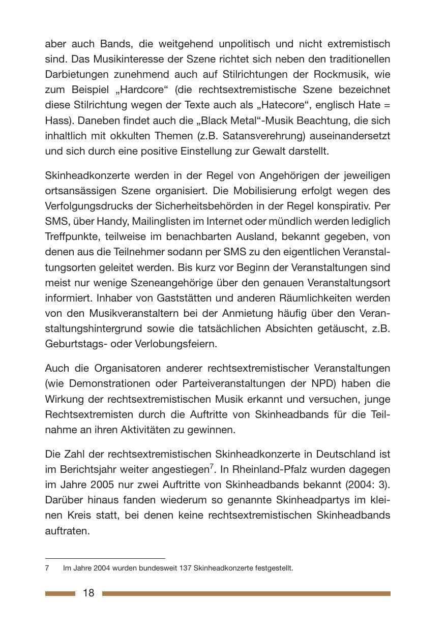Seite 20 des Verfassungsschutzbericht 2005 Rheinland-Pfalz