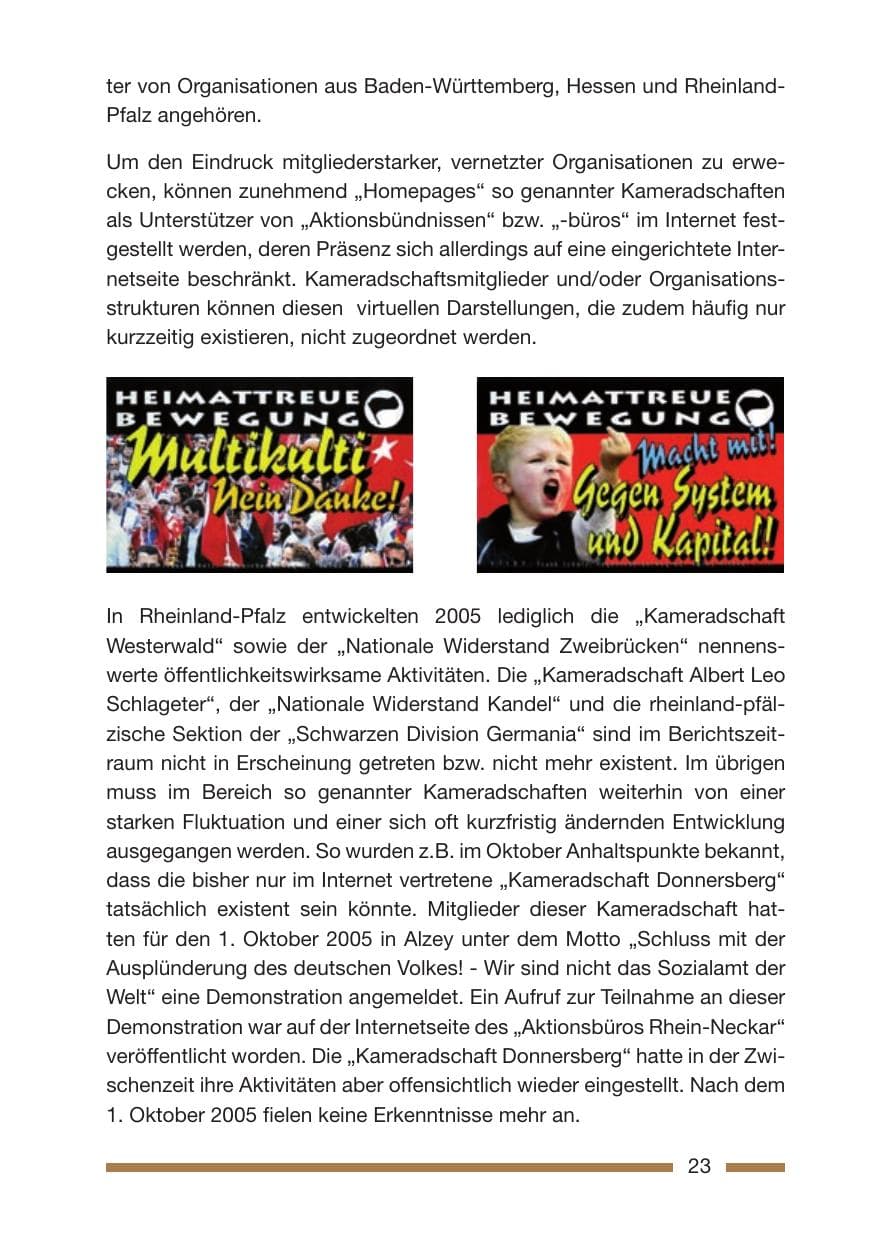 Seite 25 des Verfassungsschutzbericht 2005 Rheinland-Pfalz