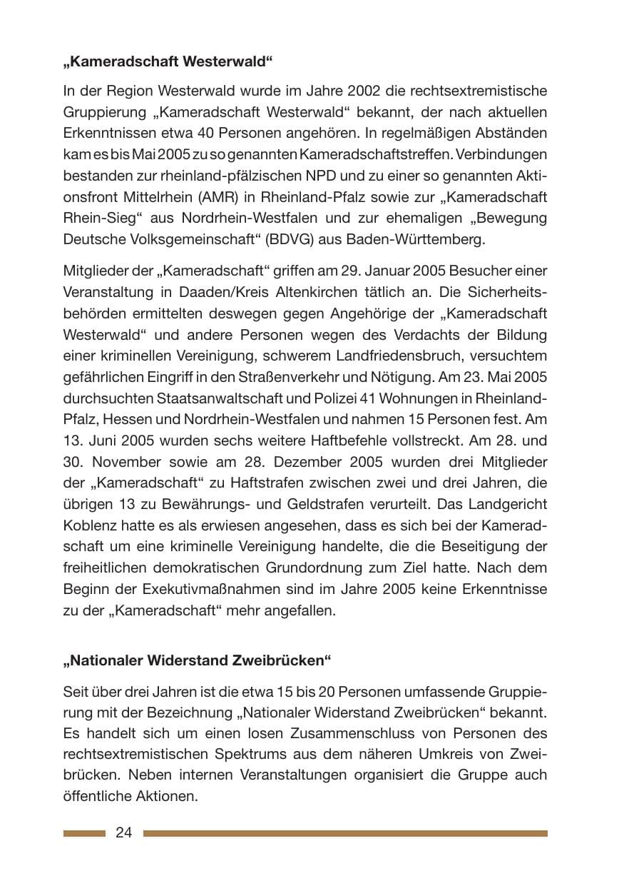 Seite 26 des Verfassungsschutzbericht 2005 Rheinland-Pfalz