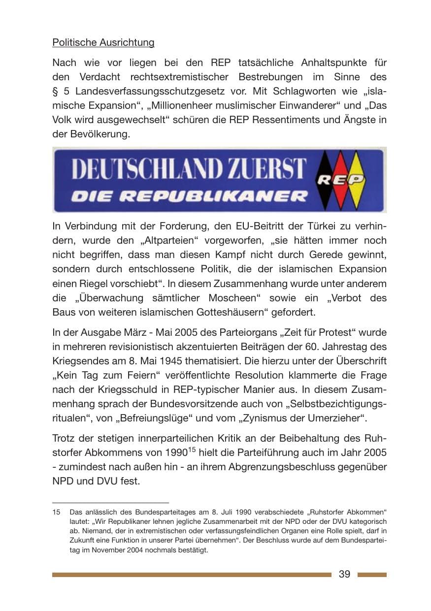 Seite 41 des Verfassungsschutzbericht 2005 Rheinland-Pfalz
