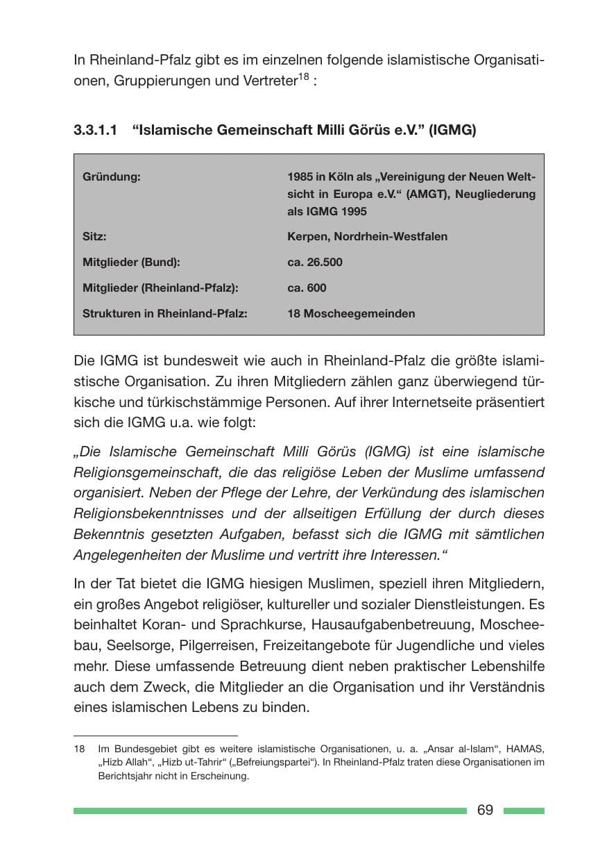 Seite 71 des Verfassungsschutzbericht 2005 Rheinland-Pfalz