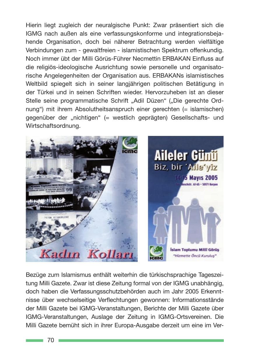 Seite 72 des Verfassungsschutzbericht 2005 Rheinland-Pfalz