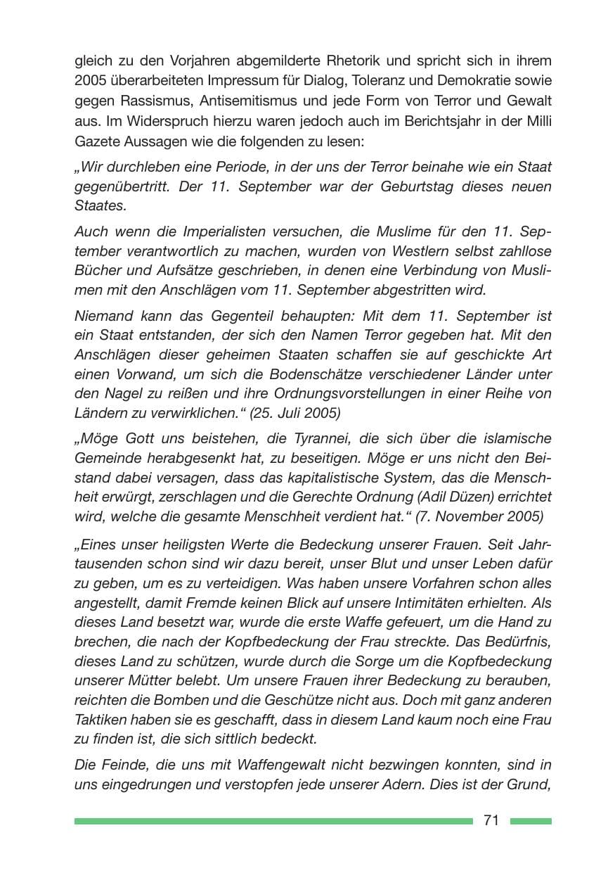 Seite 73 des Verfassungsschutzbericht 2005 Rheinland-Pfalz