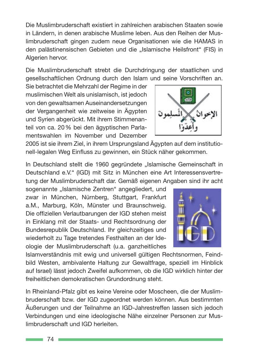 Seite 76 des Verfassungsschutzbericht 2005 Rheinland-Pfalz