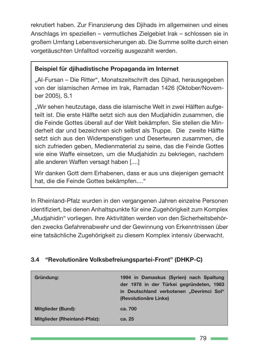 Seite 81 des Verfassungsschutzbericht 2005 Rheinland-Pfalz