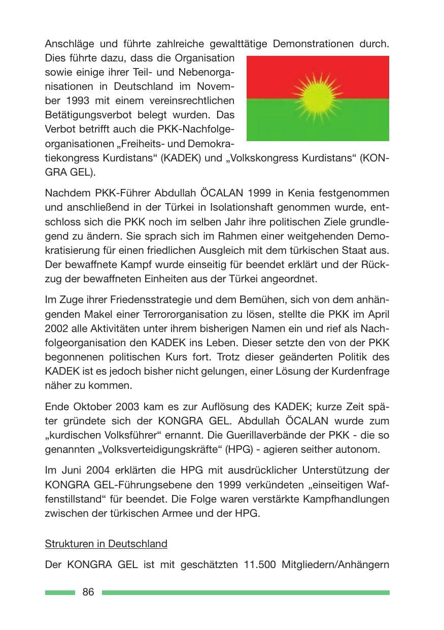 Seite 88 des Verfassungsschutzbericht 2005 Rheinland-Pfalz