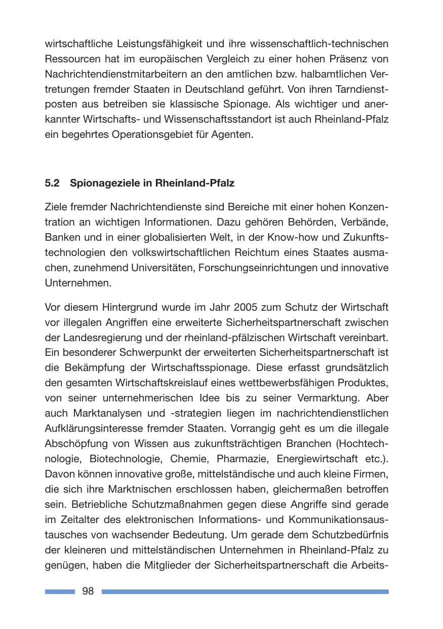 Seite 100 des Verfassungsschutzbericht 2005 Rheinland-Pfalz