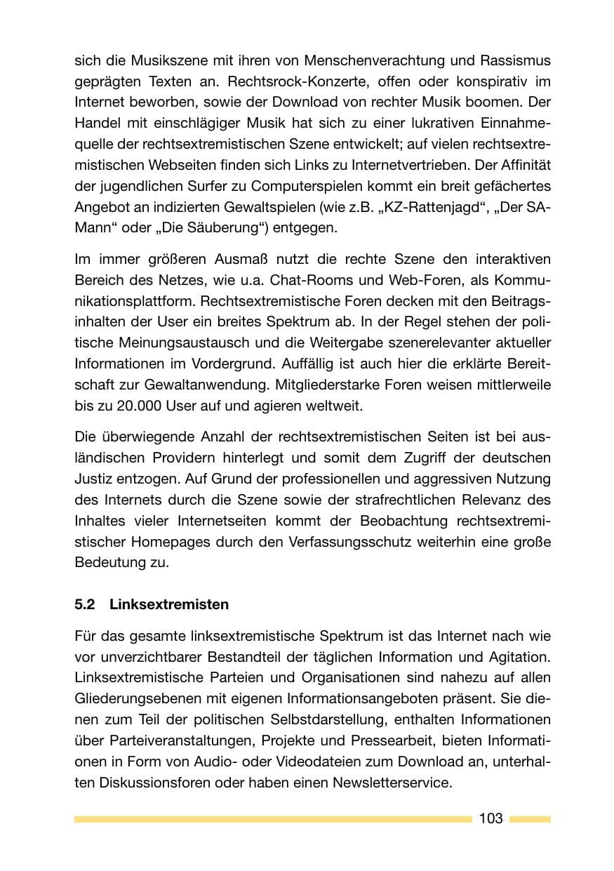 Seite 103 des Verfassungsschutzbericht 2006 Rheinland-Pfalz