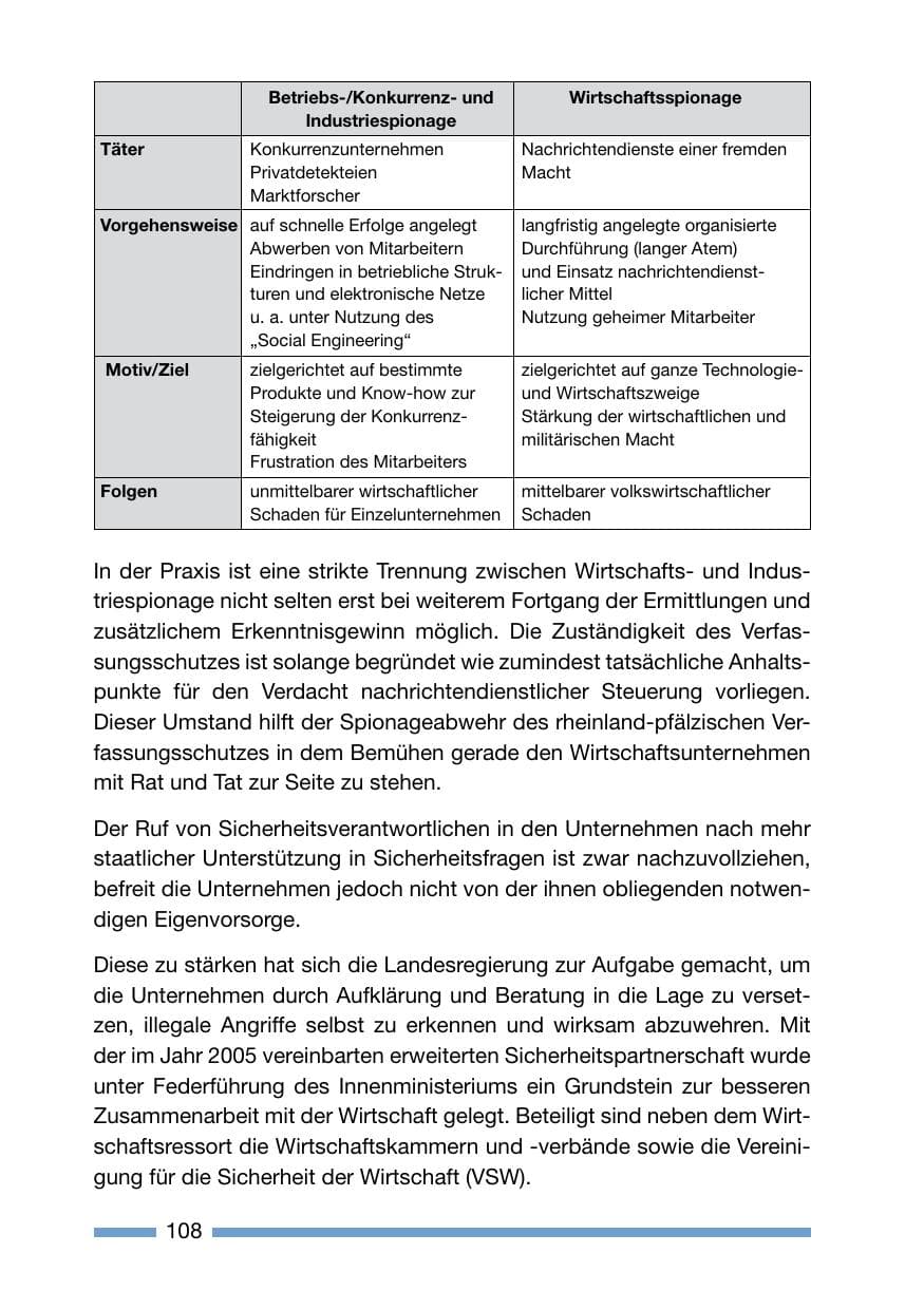 Seite 108 des Verfassungsschutzbericht 2006 Rheinland-Pfalz