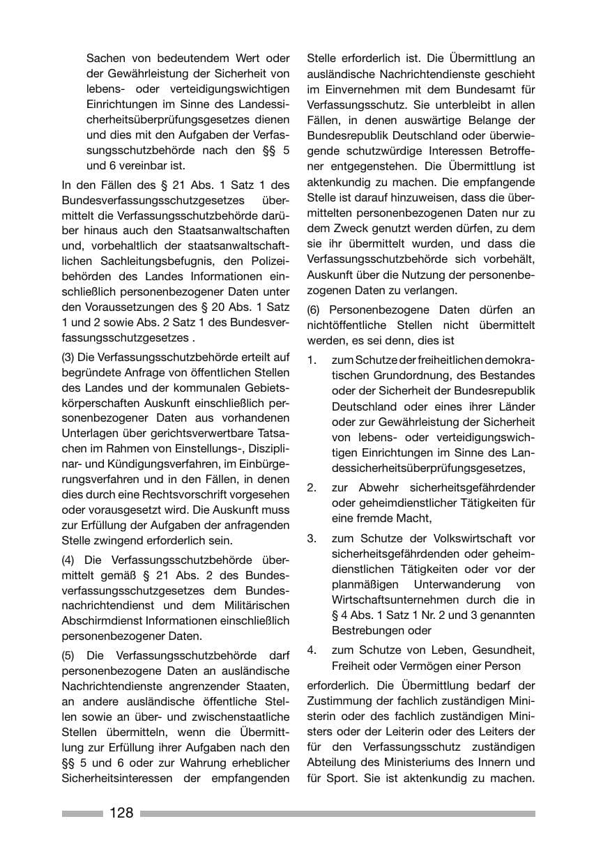 Seite 128 des Verfassungsschutzbericht 2006 Rheinland-Pfalz