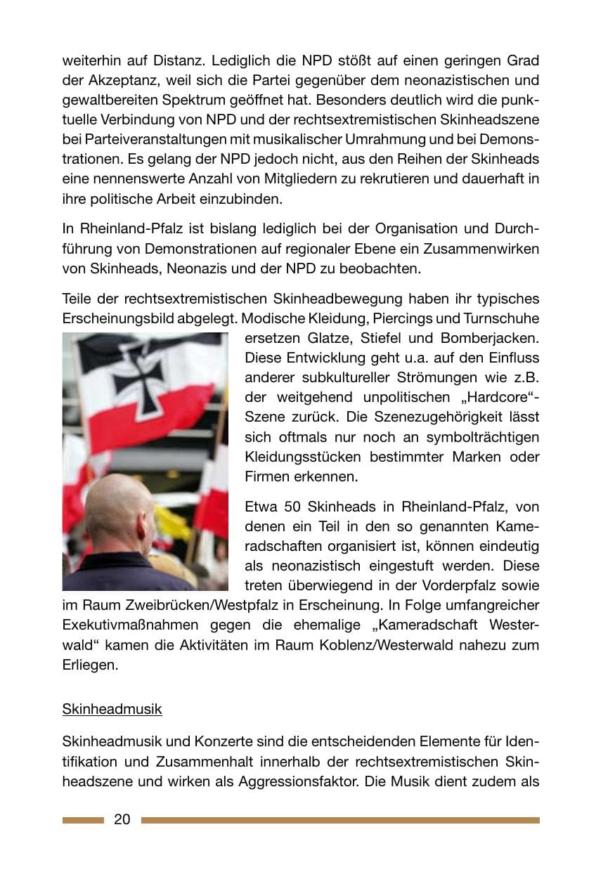 Seite 20 des Verfassungsschutzbericht 2006 Rheinland-Pfalz